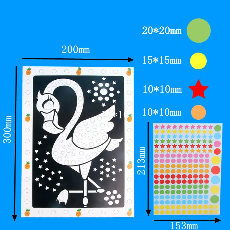 Funny Puzzle Dot Stickers – Cute Cartoon Mosaic for Kids