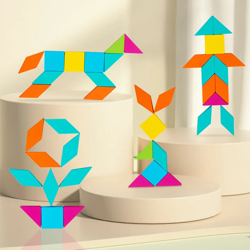 Montessori Geometric Shape Wooden Puzzle | Early Learning Jigsaw for Kids Aged 3-12 | Fun Educational Game