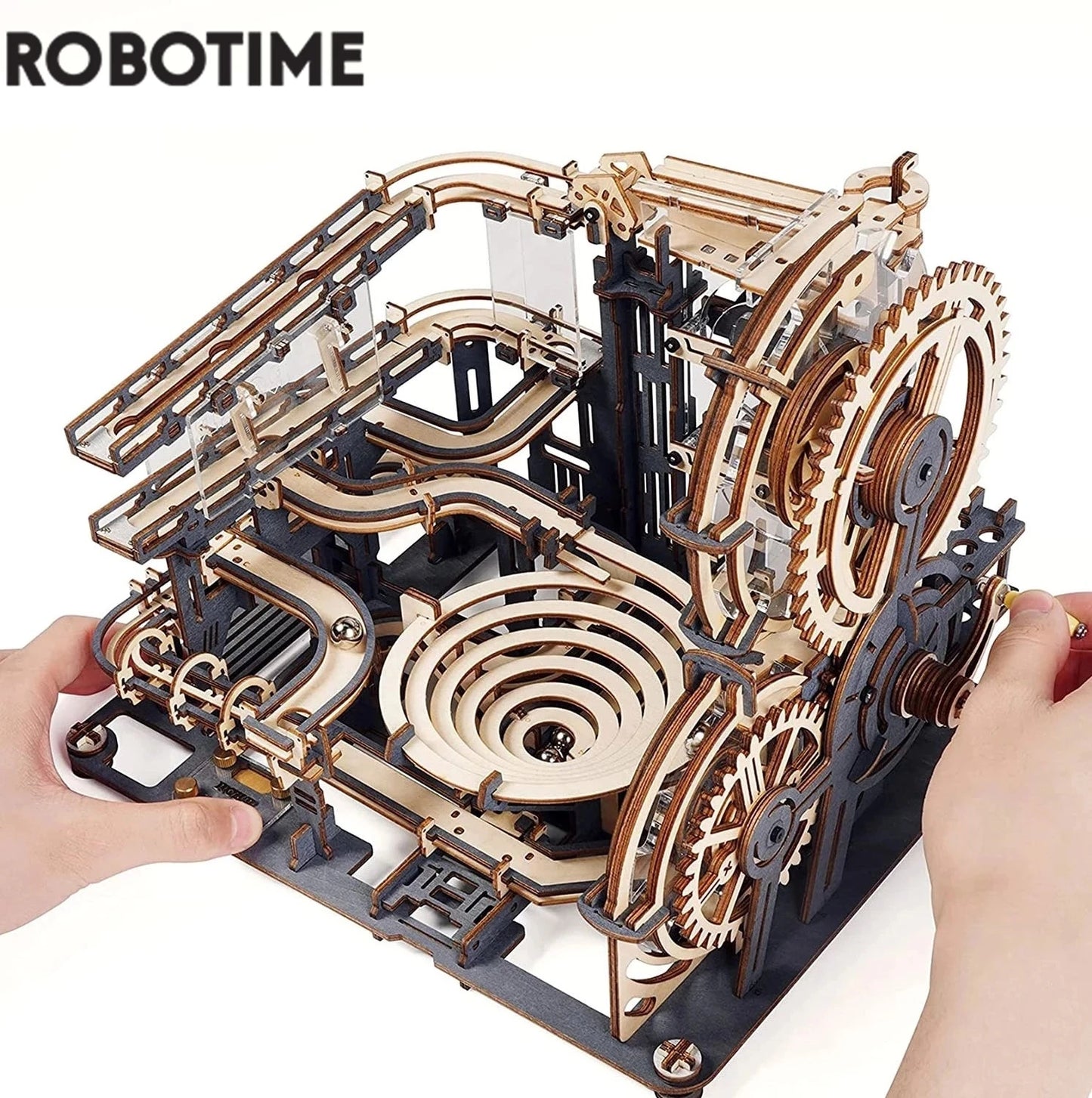 Get 25% Off! Marble Run Set – 5 Kinds 3D Wooden Puzzle DIY Model Kit for Teens & Adults | Night City Assembly Toy Gift