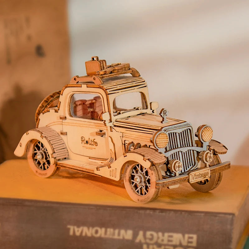 Get 25% Off on DIY 3D Transportation Wooden Model Kits – Vintage Car, Tramcar, and Carriage! Perfect Gift for Kids and Adults!