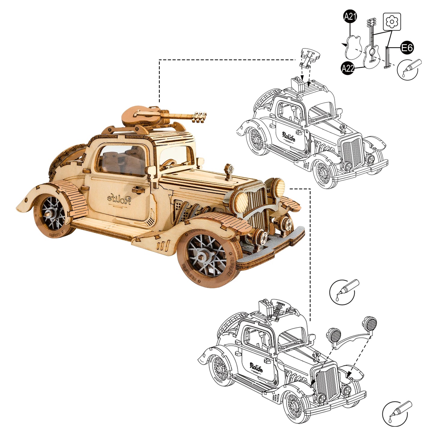 Get 25% Off on DIY 3D Transportation Wooden Model Kits – Vintage Car, Tramcar, and Carriage! Perfect Gift for Kids and Adults!