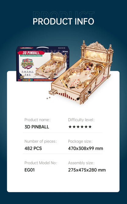 Get Up to 25% Off on 3D Pinball Machine – Vintage Style Fun for Kids, Adults, and Family Parties! Smooth Assembly 3D Wooden Puzzles!