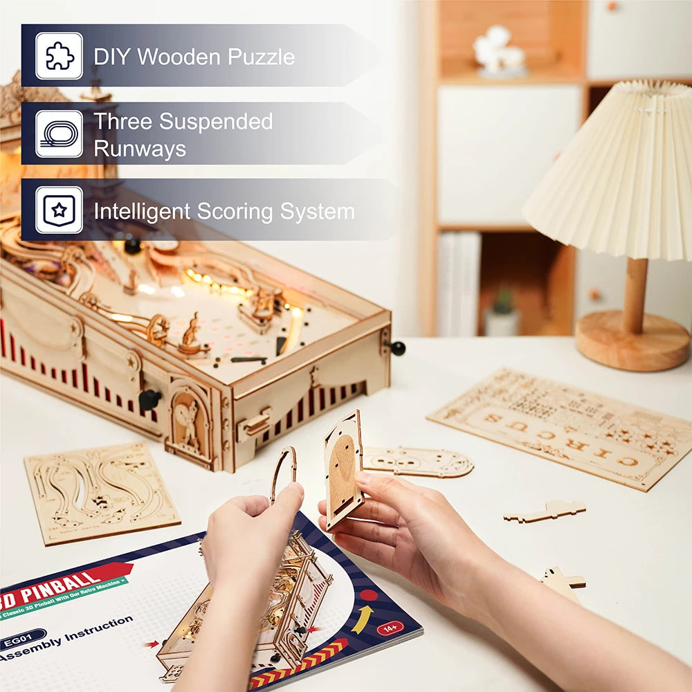 Get Up to 25% Off on 3D Pinball Machine – Vintage Style Fun for Kids, Adults, and Family Parties! Smooth Assembly 3D Wooden Puzzles!
