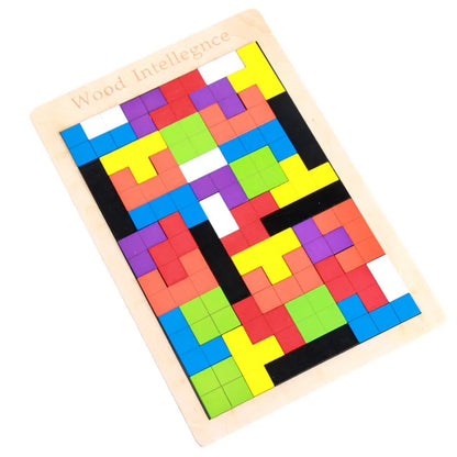 Wooden Jigsaw Block Puzzle Game | STEM Montessori Educational Gift for Kids | Early Learning Tangram Toy