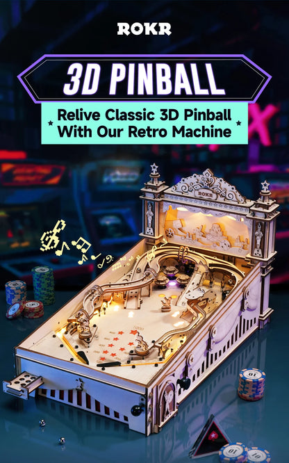 Get Up to 25% Off on 3D Pinball Machine – Vintage Style Fun for Kids, Adults, and Family Parties! Smooth Assembly 3D Wooden Puzzles!
