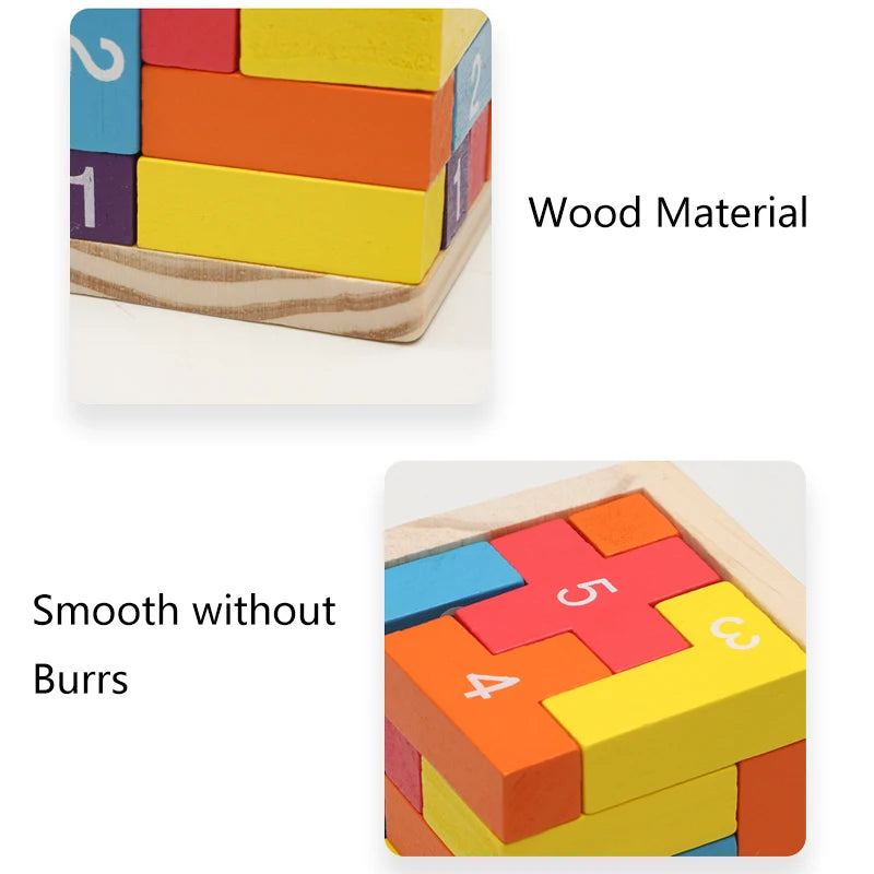Colorful Wooden Block Puzzles & Luban Lock Cubes | Fun 3D Intellectual Games for Kids and Adults